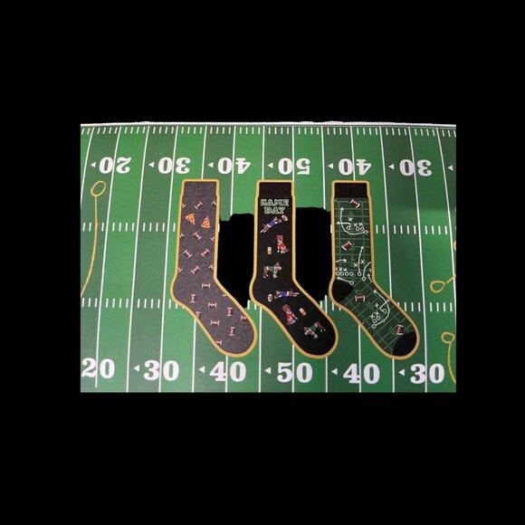 Men's Game Day Football Crew Socks Gift Set - Size 6-12 - New in Box - Picture 4 of 8